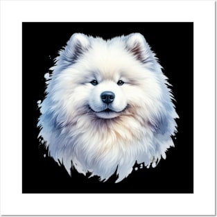 colorful samoyed dog Posters and Art